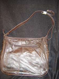 leather purse messenger bag brown chic carryall organizer travel 