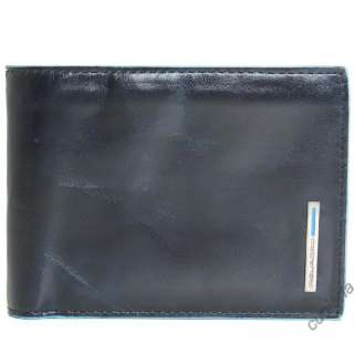 PIQUADRO Mens wallet with coin case BlueSquare Genuine Leather Blue 