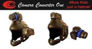 TONFLY CC1 SKYDIVING CAMERA HELMET WITH TWO CONVERTOR MOUNTS IN MATTE 
