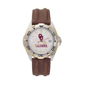  Oklahoma Sooners Mens Elite Watch W/Leather Band Sports 