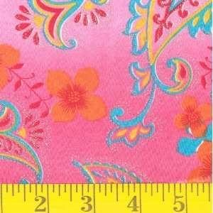  60 Wide Rib Knit Pink Paisley Fabric By The Yard Arts 