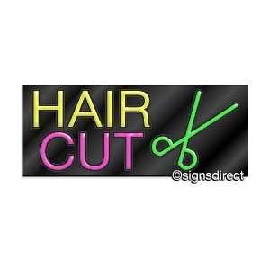  HAIR CUT Neon Sign w/Graphic