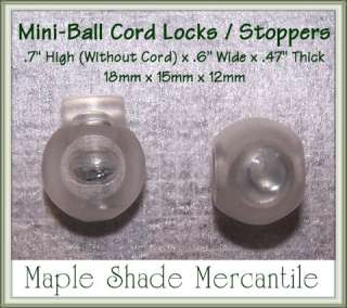 Cord Toggles, Cordlocks   Mini Ball Style, Frost, 25 pc  
