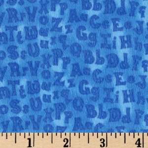  44 Wide Moda Animal Alphabet Flannel Tonal Blue Fabric 