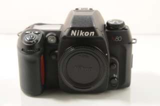 excellent Nikon N80 AF MF 35mm SLR student film camera body works 