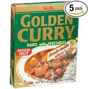Golden Curry Sauce with Vegtables, Medium Hot, 8.1 Ounce Boxes 