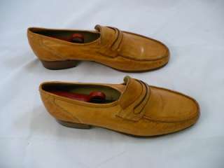 Vintage Bannister Mens Leather Beige Dress Loafers Size 11M Shoes 