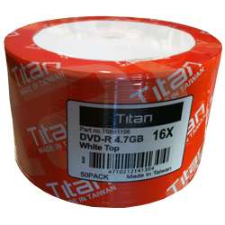 100 Titan Brand 16X White Top DVD R DVDR Blank Disc 4.7GB  