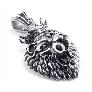   Mens 316L Stainless Steel The Lion King Pendant Necklace Jewelry