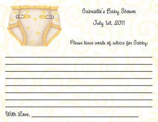 24 Adorable Diaper Baby Shower Advice Cards  