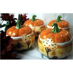  Jim Shore Set/4 Pumpkin Soup Bowls