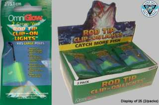 50) OMNIGLOW Rod Tip Clip On Fishing Light Glow Sticks 741696271731 