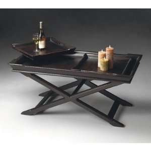   2503136 Tray Cocktail Coffee Table, Plum Black Furniture & Decor