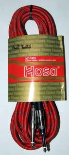 Hosa 18FT 1/4 Red Cloth Guitar Cable Cord 3GT 18C3 NEW 728736003255 