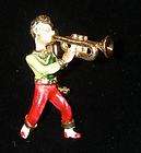 PAN PLAYING A TRUMPET PIN POSSIBLY NEW ORLEANS JAZZ OR 