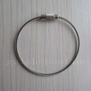   of 10 Stainless Steel Wire keychain Cable Key Ring Twist Barrel  