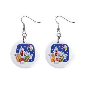  Village Covered with Snow Dangle Earrings Jewelry