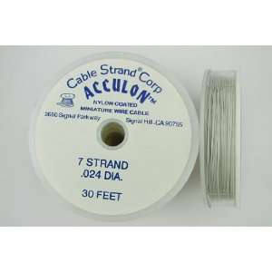  Acculon beading wire tigertail .024 30ft Ivory