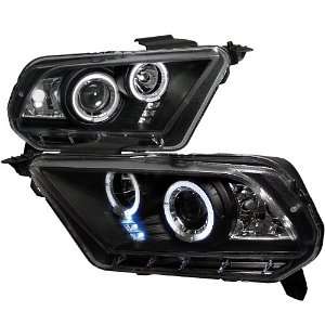  FORD MUSTANG BLACK LED DUAL HALO PROJECTOR HEAD LIGHTS 