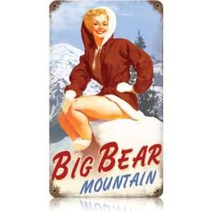 Big Bear Pinup Girls Vintage Metal Sign   Victory Vintage Signs