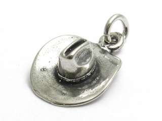 sterling silver 3D WILD WEST COWBOY HAT charm 005  