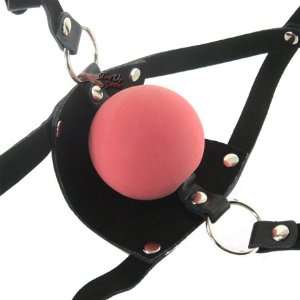    Leather Muzzle Gag   Soft Rubber Ball (Large) 