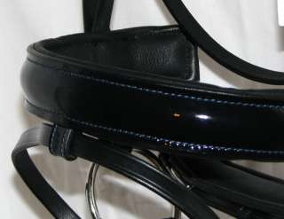 FSS Bridle PATENT Leather MIDNIGHT NAVY BLACK GLOSS Comfort Padded 