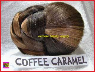 COFFEE CARAMEL hair dome piece bun chignon wig dance  