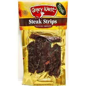 Gary West Beef Steak Strips, TERIYAKI, Hickory Smoked, 2 oz package 