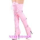pink thigh boots  