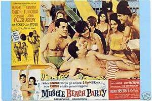 Avalon & Funicello ~MUSCLE BEACH PARTY~ Great Postcard  