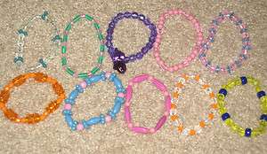 10 NEW mix beaded bracelets / anklets stretchy HANDMADE  