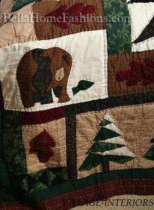 LODGE BEAR GEESE WINTER CABIN in the WOODS COTTON QUILT THROW  