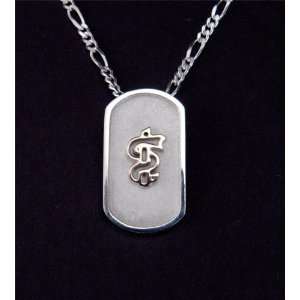   Gold   Sterling Silver Dog Tag Pendent   Blank