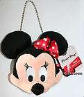  Minnie Mouse Face RED polka dot BOW Girls Plush Purse 