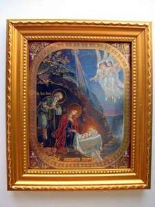 NATIVITY OF JESUS CHRIST, CHRISTMAS Framed Orthodox Icons Prayer 