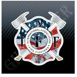   Fire Fighters US Flag Car Trucks Sticker Decal 