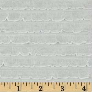  50 Wide Bisou Stretch Mini Ruffle Knit White Fabric By 