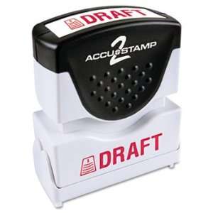  Accustamp2 Shutter Stamp with Microban, Red, DRAFT, 1 5/8 
