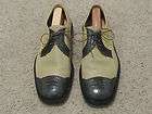 Mens Belvedere handmade taupe and green genuine ostrich oxford shoes 