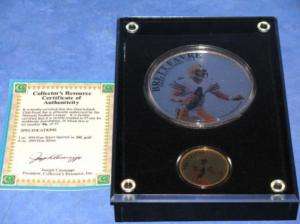 Quarterback Club Brett Favre Silver Gold Proof Coin Set  