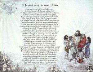 If Jesus came to your house POEM Custom Print Prayer ~  