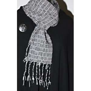  Mens or Womens Black and Off White Alpaca Handwoven 