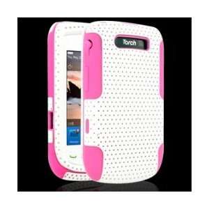   Case for Blackberry Torch 9800 White/Pink Cell Phones & Accessories