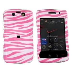 For Blackberry Storm 2 Storm2 Hard Case Pink/Whit Zebra 