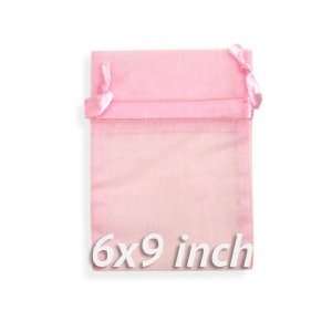  60 Pcs Sheer Organza Drawstring Pouches Gift Bags Pink 