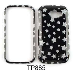  Glitter Black Stars Snap on Cover Faceplate for Samsung 