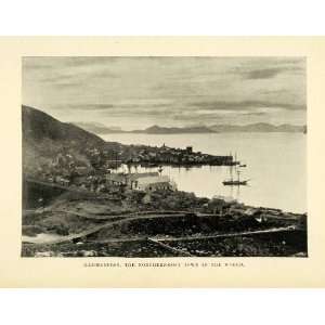  1896 Halftone Print Hammerfest Norway Coastal Harbor 