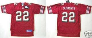 SAN FRANCISCO 49ers NATE CLEMENTS RED JERSEY sz L  