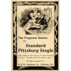  1898 Vintage Ad Pittsburg Stogie Cigar Man Pittsburgh 